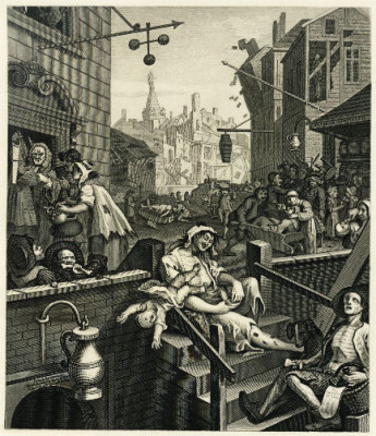 Gin Lane, obra de William Hogarth. // Imagen: Especial