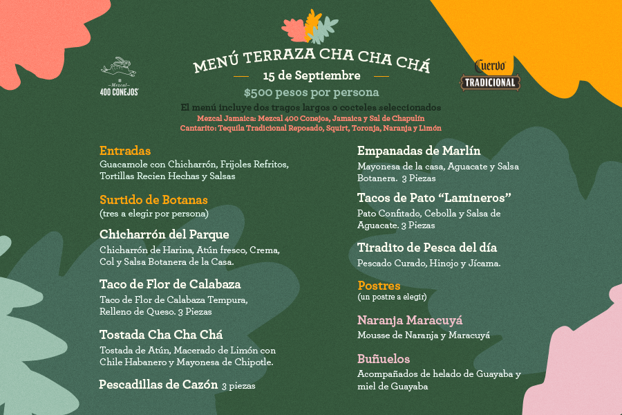 Menu del dia por la noche