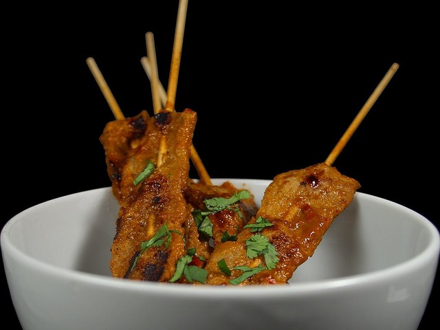 Satay de la cocina tailandesa.
