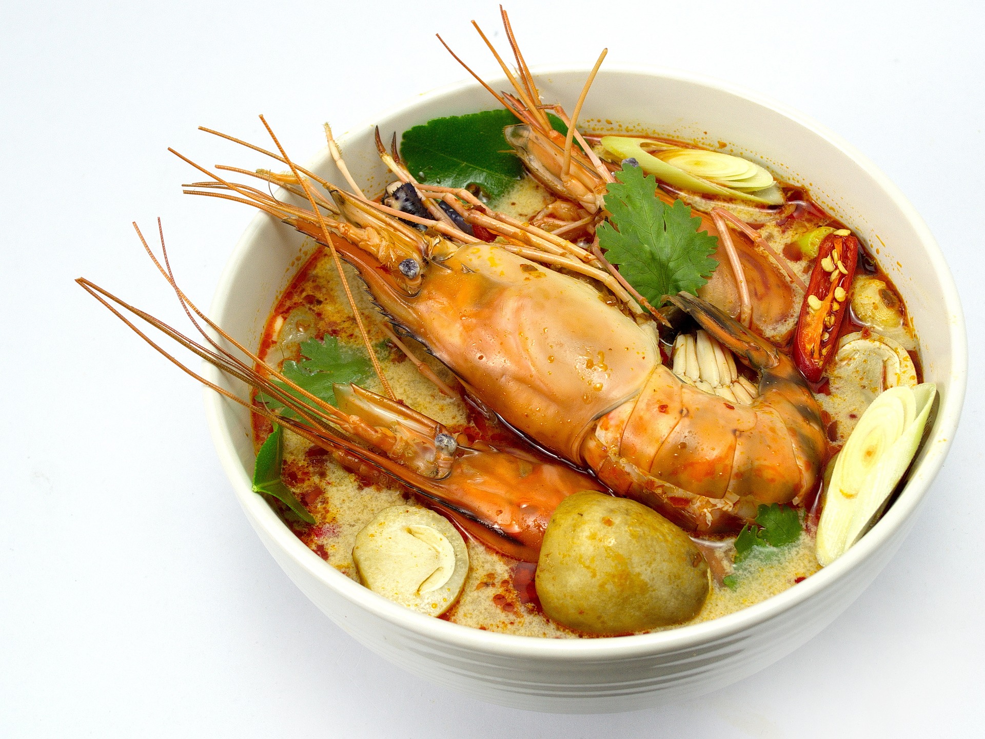 Tom Yum de la cocina tailandesa.