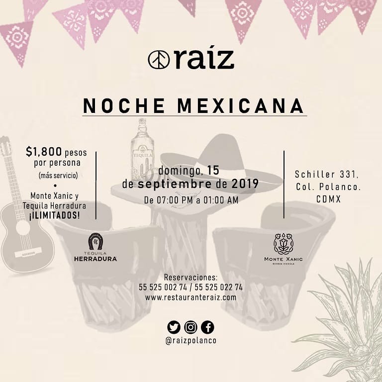 Noche mexicana 15 de septiembre restaurantes